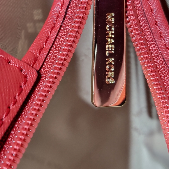 NWT Michael Kors Authentic Jet Set Large X Chain Flame Red Shoulder Tote - Picture 15 of 15